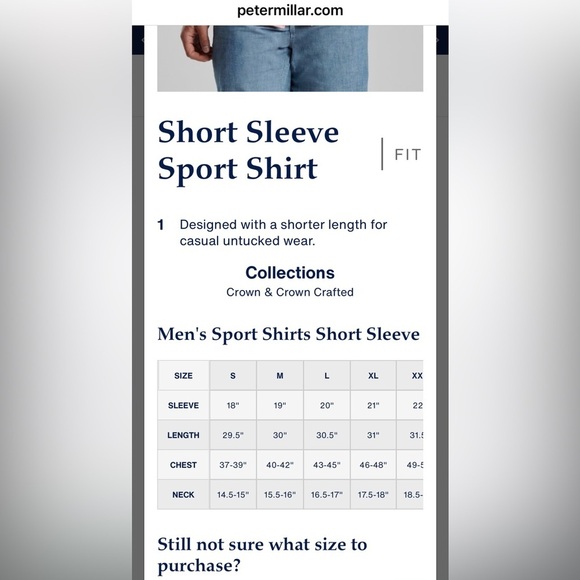 Peter Millar mens shirt large collar button down blue check short sleeve stretch - Picture 7 of 8